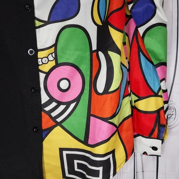 Colorful Abstract Psychodelic Men's Shirt - Picture 3 of 8